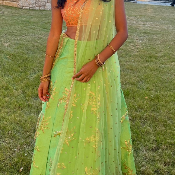 Pastel green lehenga - Picture 1 of 6